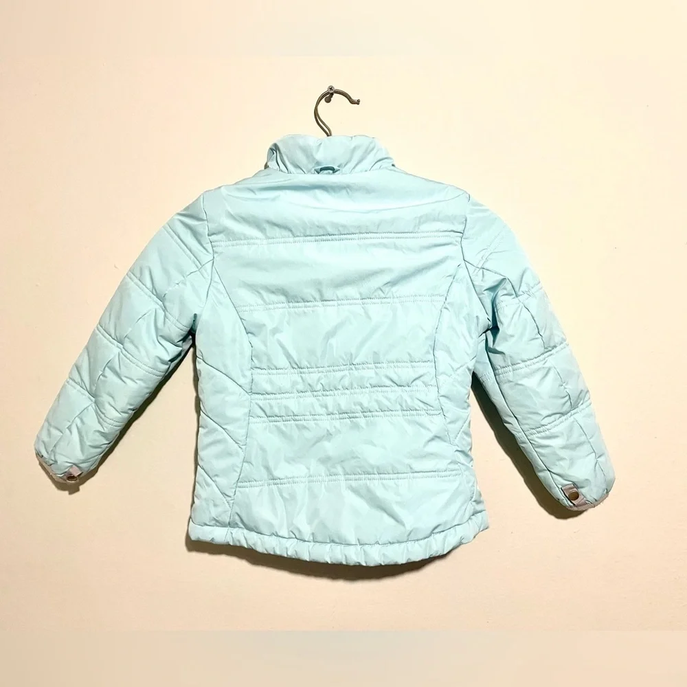 Gerry Girls 5/6 Insulated Snow Puffer Winter Jacket Light Aqua‎ Blue Zip Up